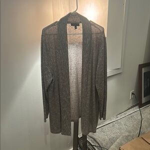 Gray Open-Front Women's Sweater